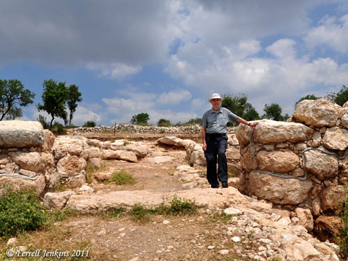 Ferrell Jenkins in the Gate at Elah Fortress at Khirbet Qeiyafa