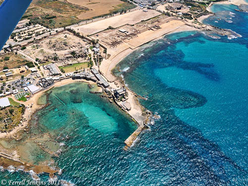 Aerial view of Caesarea Maritima. Photo by Ferrell Jenkins.