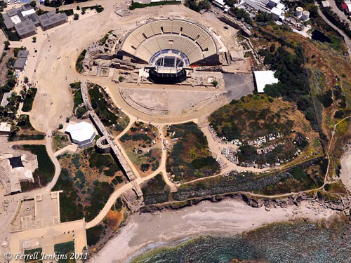 The theater at Caesarea Maritima on the Mediterranean. Photo by Ferrell Jenkins.