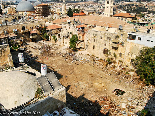 Hezekiah's Pool from roof of the Petra Hotel. Photo by Ferrell Jenkins.