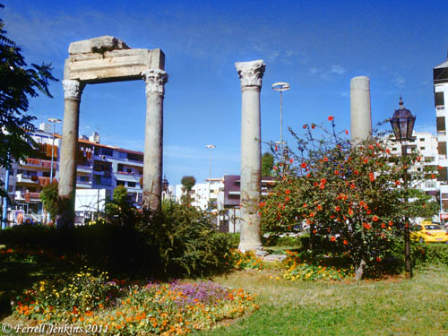 Surviving columns may be from the temple of Adonis. Photo by Ferrell Jenkins.