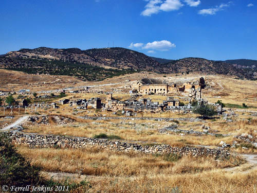 Hierapolis. The Martyrium of Philip is in the distance beyond the theater. Photo by Ferrell Jenkins.