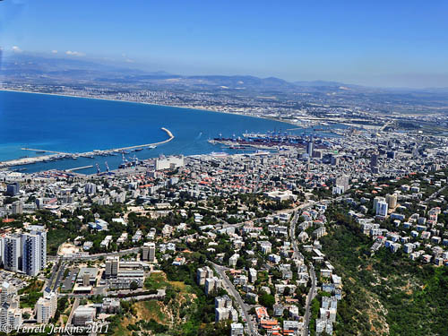 View of Plain of Acco from above Mount Carmel and Haifa. Photo by Ferrell Jenkins.