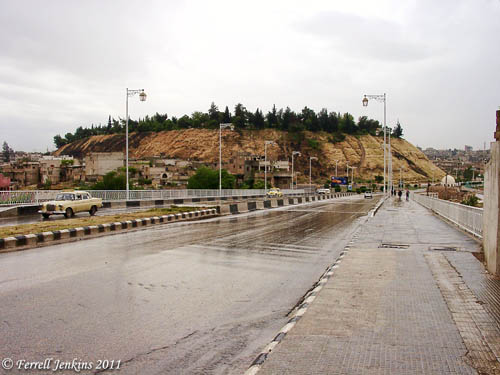 Citadel Mound of Hamath on the left bank of the Orontes River. Photo by Ferrell Jenkins.