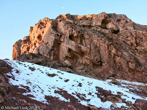 Snow near summit of Jebel Musa, Jan. 26, 2011. Photo by Michael Lusk.