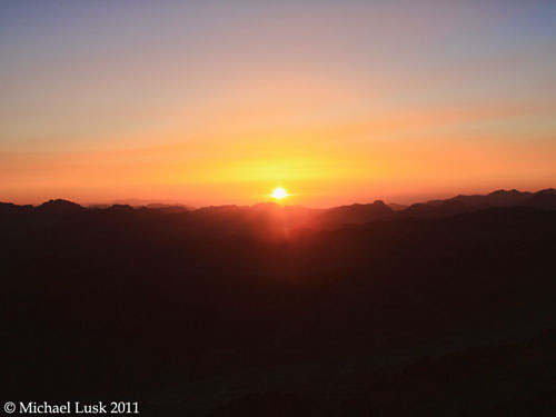 Sunrise from top of Jebel Musa - Traditional Mount Sinai