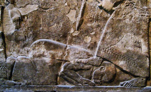 Tiglath-Pileser III Puts His Foot on Neck of Enemy. British Museum. Photo by Ferrell Jenkins.
