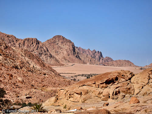 View of el-Raha, the Rest, at Jebel Musa. Photo by Ferrell Jenkins.