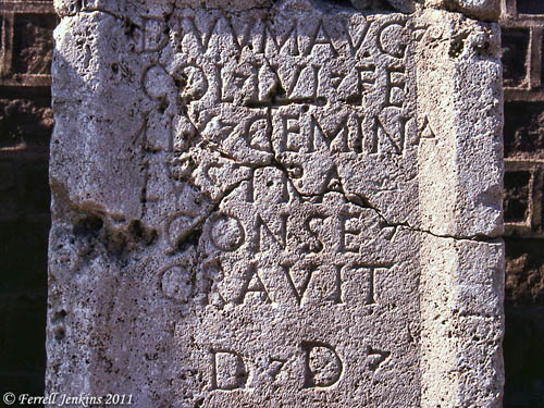 Inscription with the name Lystra. Photo by Ferrell Jenkins.