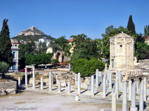 Tower of the Wind. Mount Lycabetus in distance. Photo by Ferrell Jenkins.