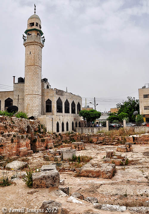 Ruins of medieval church beneath a Mosque in El Bireh. Photo by Ferrell Jenkins.