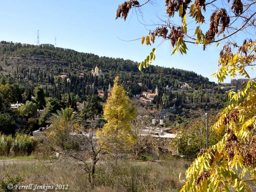 Several churches are visible in this view of En Karem. Photo by Ferrell Jenkins.