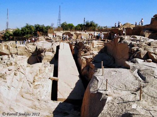 Aswan Quarry with the unfinished obelisk. Photo by Ferrell Jenkins.