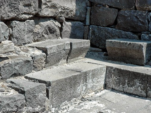 Chorazin Synagogue Seating - Photo by Ferrell Jenkins.