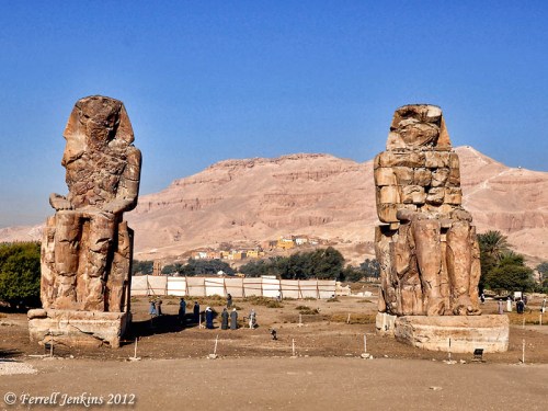 The Colossi of Memnon in the West Bank of the Nile. Photo by Ferrell Jenkins.