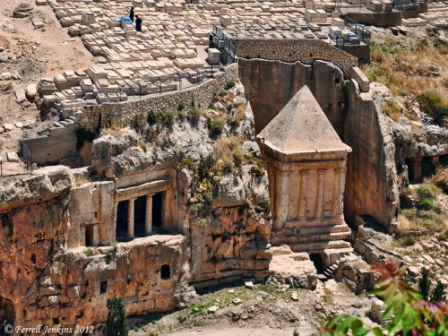 Bene Hezir (traditional James) Tomb and Tomb of Zachariah. Photo by Ferrell Jenkins.