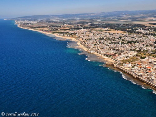 Aerial View of Plain of Acco (north): from Acco to Achziv to Rosh Hanikra. Photo by Ferrell Jenkins.