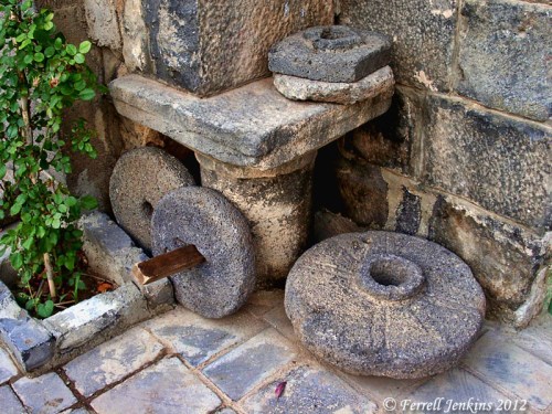 Bosra-Syria_mill-stones_fjenkins051502_75t Mill stones at the Roman town of Bosra, Syria. Photo by Ferrell Jenkins.