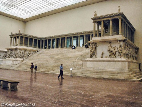 The reconstructed Pergamum Altar of Zeus in Berlin. Photo by Ferrell Jenkins.