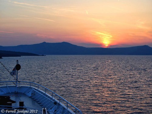 Santorini-Sunset_fjenkins_051508_149sm Santorini at sunset. Photo by Ferrell Jenkins.