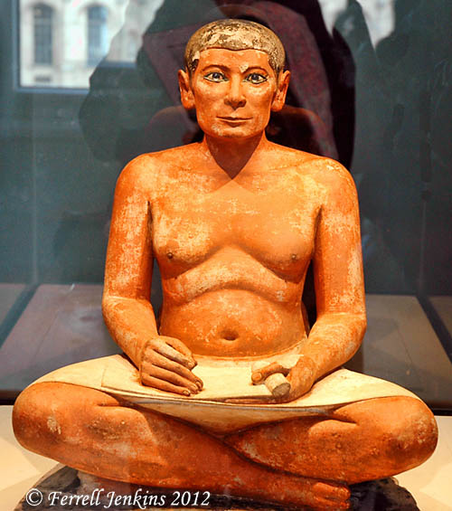 Scribe from Saqqara displayed in the Louvre Scribe from Saqqara displayed in the Louvre. Photo by Ferrell Jenkins.