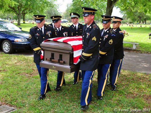 Military Honor Guard Funeral of B. R. Baker. Photo by Ferrell Jenkins.