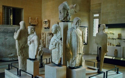 Cyprus collection from the fifth century B.C. in the Louvre. Photo by Ferrell Jenkins.