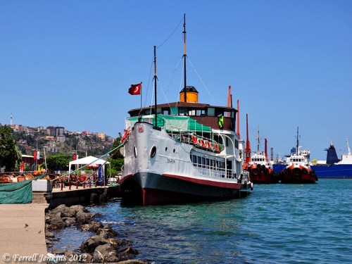 Harbor at Samsun with acropolis of ancient Amisos. Photo by Ferrell Jenkins.