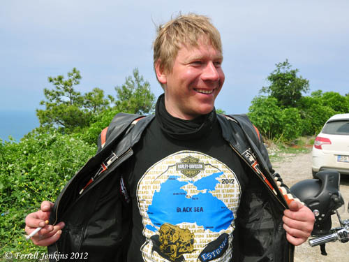 Cyclist from Estonia making a circuit of the Black Sea. Photo by Ferrell Jenkins.