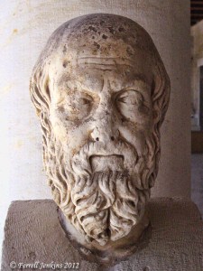 Herodotus Bust displayed in the Stoa of Attalus, Athens Agora Herodotus Bust displayed in the Stoa of Attalus, Athens Agora