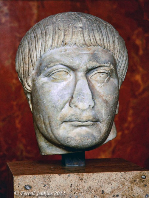 Roman Emperor Trajan in the Louvre. Photo by Ferrell Jenkins.