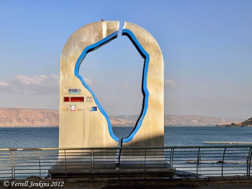Galilee-Sea-Level-Gauge_fjenkins_050110_249t Gauge on the pier at Tiberias showing level of Sea of Galilee. Photo by Ferrell Jenkins.