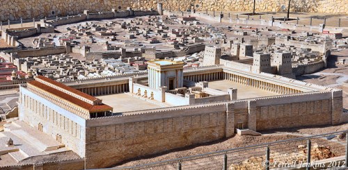 Second Temple Model, Jerusalem Second Temple Model showing porticoes around the perimeter of the Temple precinct. Photo by Ferrell Jenkins.