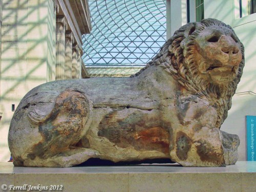 Colossal marble lion from Cnidus. British Museum. Photo by Ferrell Jenkins.