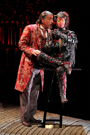 Max McLean as Screwtape and his secretary Toadpipe.