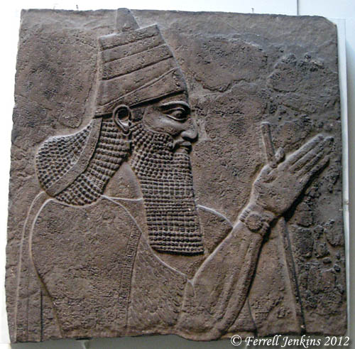 Tiglath-Pileser III, king of Assyria, from Nimrud's central palace. Now displayed in the British Museum. Photo by Ferrell Jenkins.