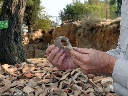 Potsherds at Ramat Rachel excavation. Photo by Leon Mauldin.