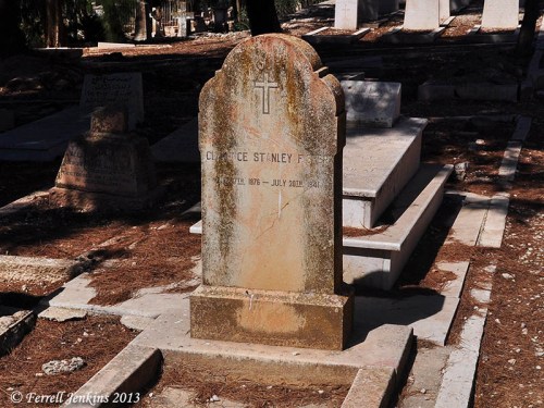 Grave marker for Clarence Stanley Fisher. Photo by Ferrell Jenkins.