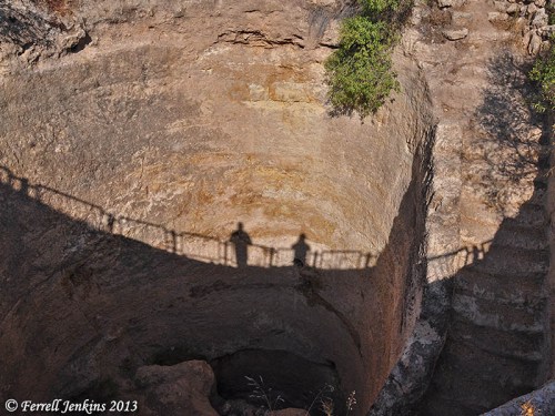 The great pool of Gibeon, cut from rock, measures 37 feet in diameter and 35 feet deep. Photo by Ferrell Jenkins.