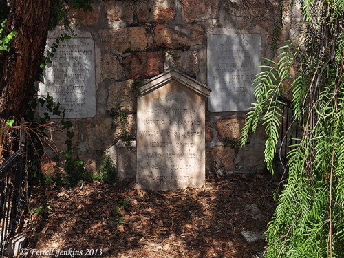 Grave stone for Spafford and other members of the American Colony in the Protestant Cemetery on Mount Zion. Photo by Ferrell Jenkins.