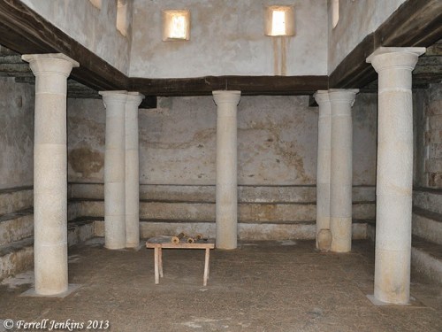 Interior of the Nazareth Village Synagogue. Photo by Ferrell Jenkins.