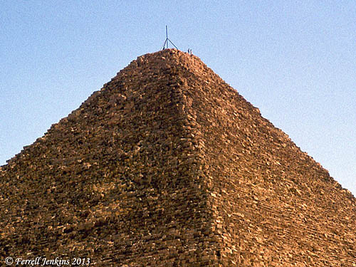 Two climbers on top of the Great Pyramid in 1978. Photo by Ferrell Jenkins.