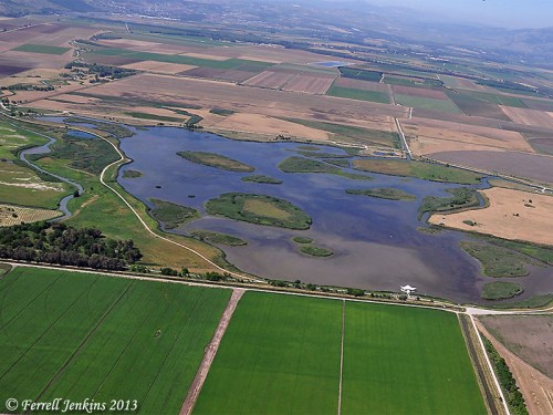 Reclamation of Lake Hula. Aerial photo by Ferrell Jenkins.