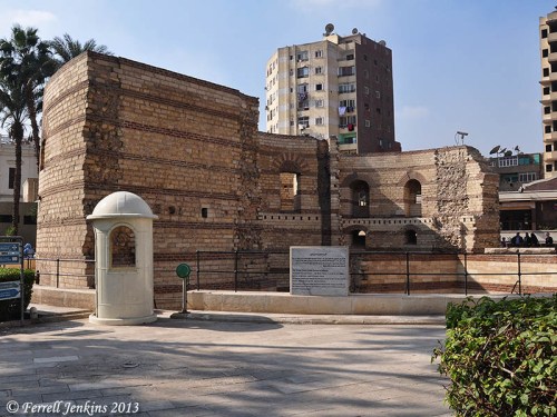 Roman Tower (Fort Babylon in Old Cairo. Photo by Ferrell Jenkins.