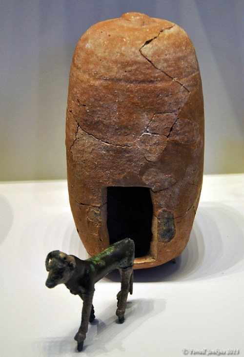 Silver calf and sanctuary found at Ashkelon. Photo by Ferrell Jenkins.