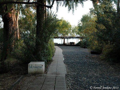 Sign at traditional site of Dalmanutha. Photo by Ferrell Jenkins.