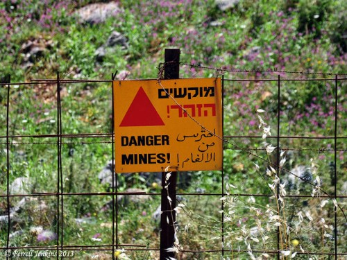 A sign along Hwy 99 between Dan and Banias. Photo by Ferrell Jenkins.