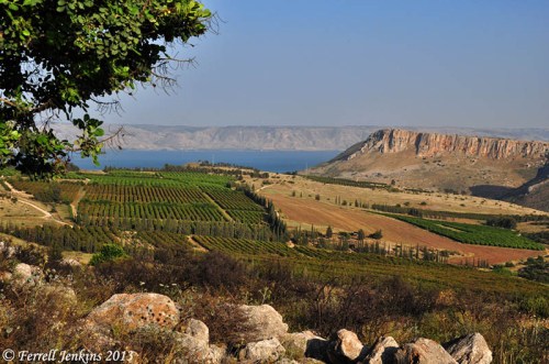 Sea of Galilee and Mount Arbel from the NW. Photo by Ferrell Jenkins.
