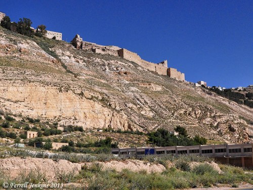 Kerak castle from the west side of the ridge on which it stands. Photo by Ferrell Jenkins.