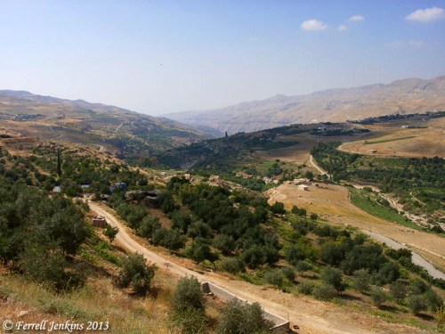 View toward the west from below the Kerak castle. Photo by Ferrell Jenkins.